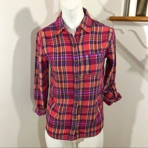 Aeropostale Boyfriend Fit Plaid Button Up Shirt